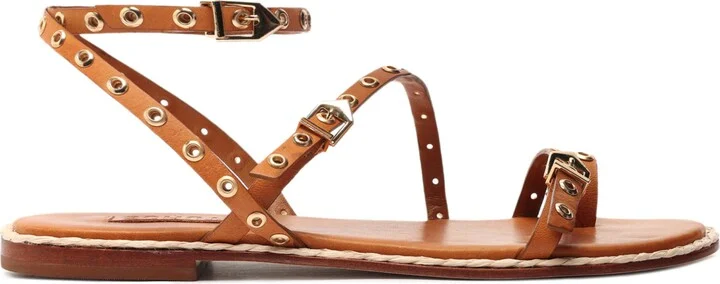 Annete Ankle Strap Snakeskin Embossed Sandal - Image 3