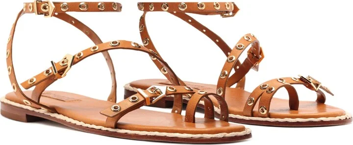 Annete Ankle Strap Snakeskin Embossed Sandal - Image 9