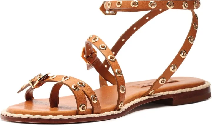 Annete Ankle Strap Snakeskin Embossed Sandal - Image 11