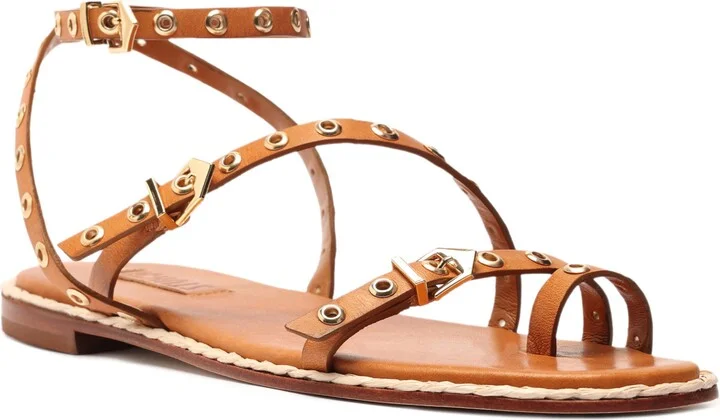 Annete Ankle Strap Snakeskin Embossed Sandal