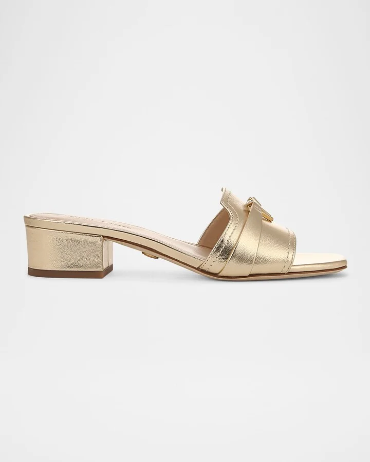 Annette Metallic Medallion Mule Sandals