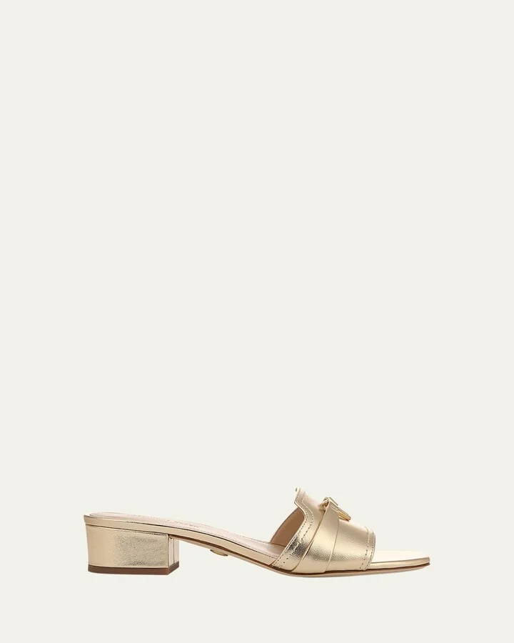 Annette Metallic Medallion Mule Sandals