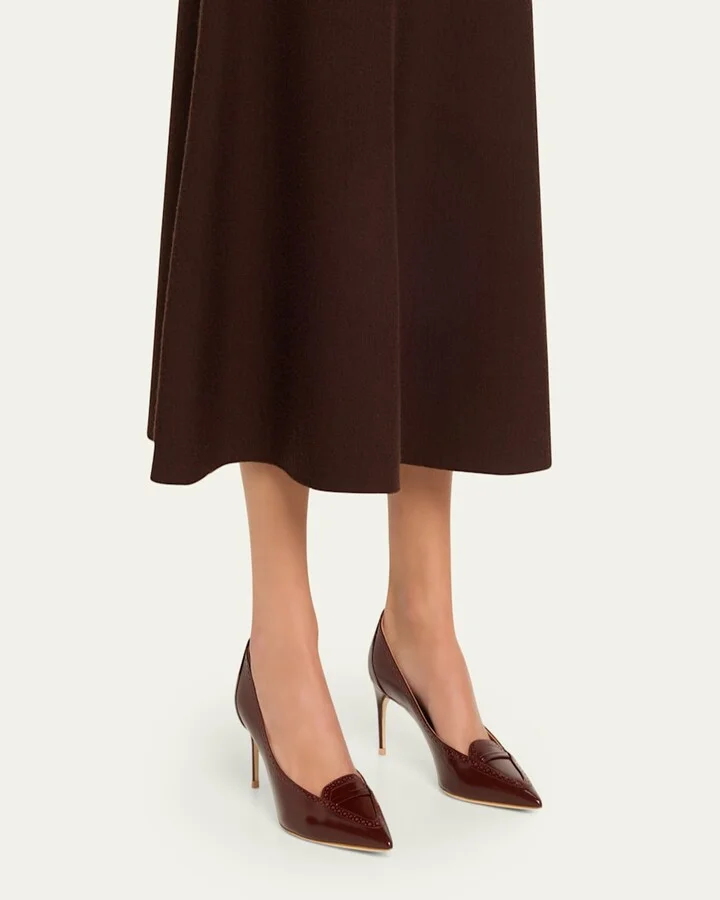 Annette Pointed-Toe Leather Pumps - Image 5