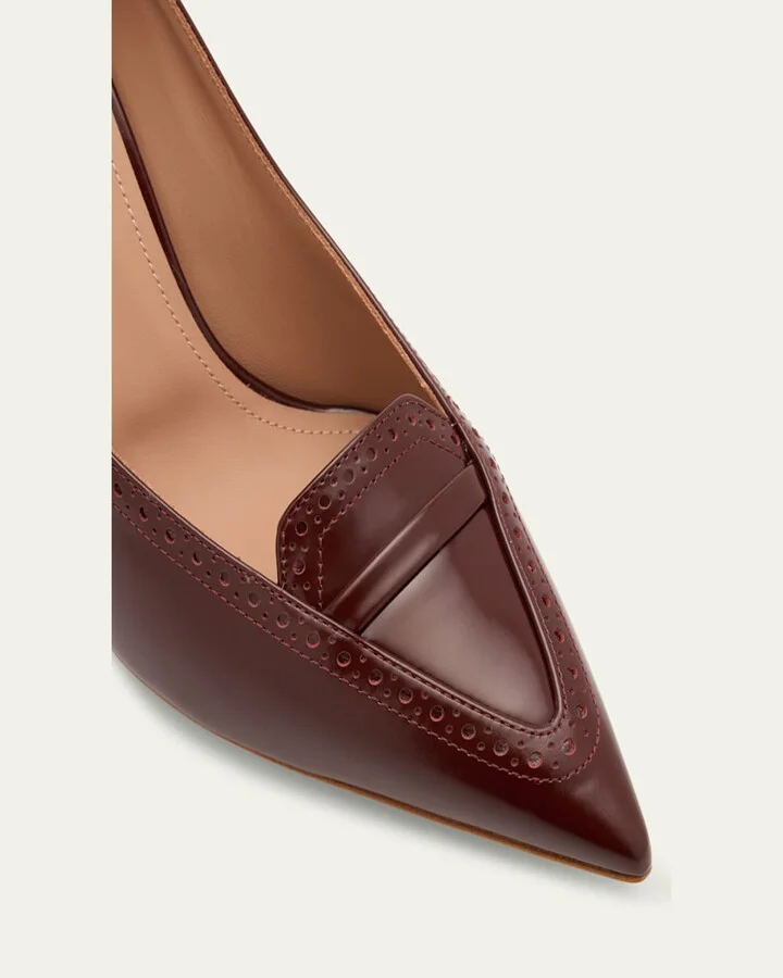 Annette Pointed-Toe Leather Pumps - Image 7