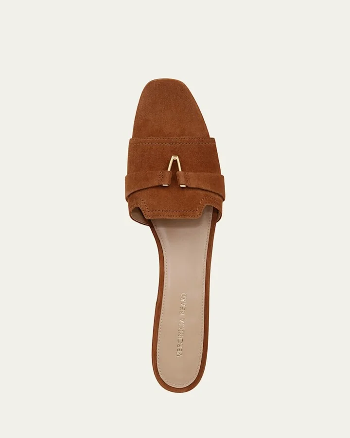 Annette Suede Medallion Mule Sandals - Image 2