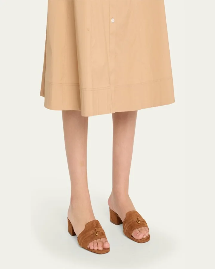 Annette Suede Medallion Mule Sandals - Image 3