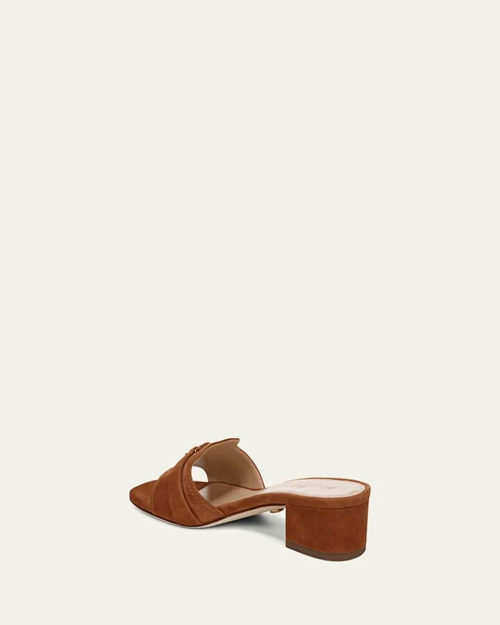 Annette Suede Medallion Mule Sandals - Image 5