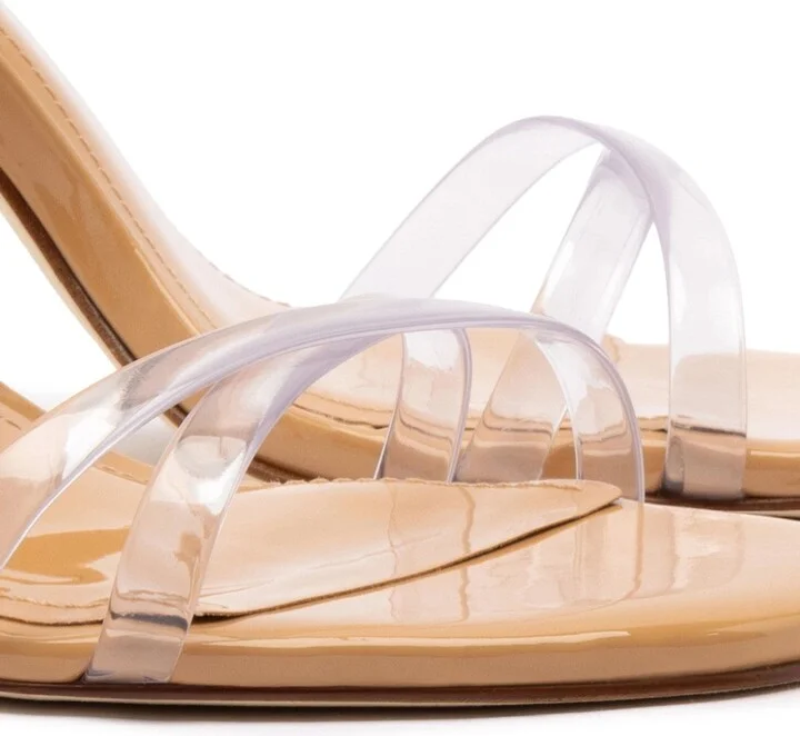 Annie Sandal In Tan Leather and Vinyl - Image 4
