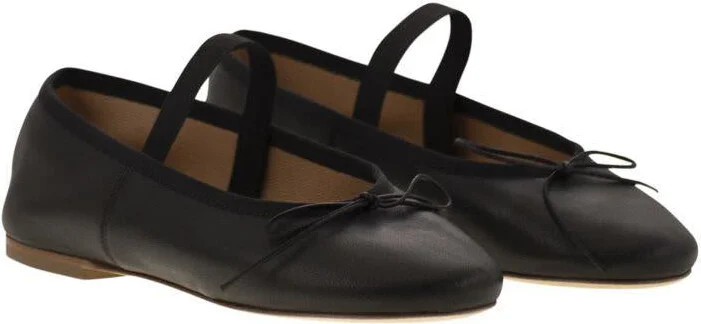 Anniel Leather Ballerina And Elastic Band - Image 4