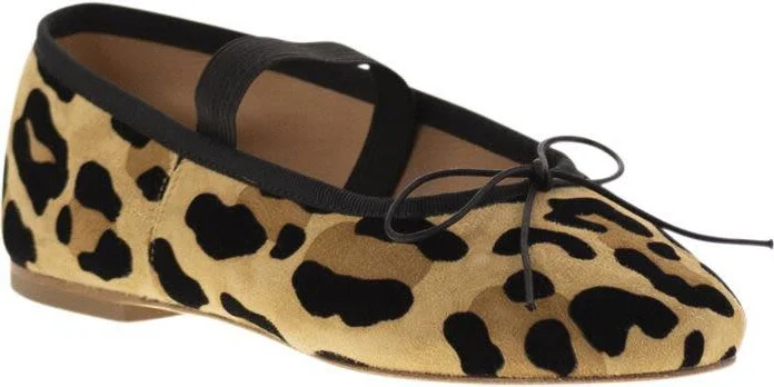 Anniel Leather Ballerina With Animal Pattern And Elastic Band - Image 2