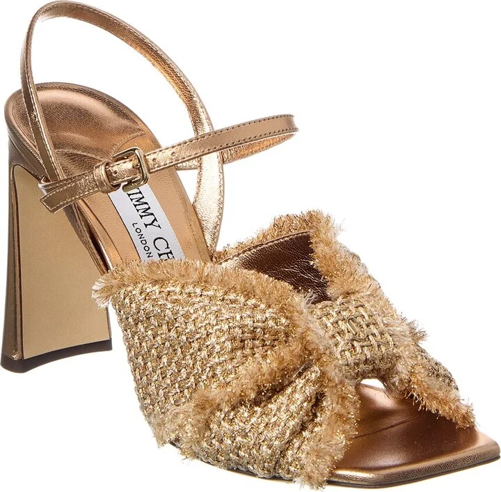 Annika 95 Lurex & Leather Sandal