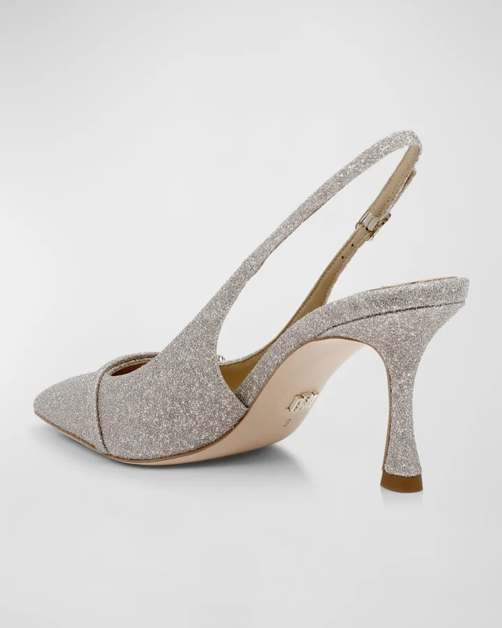 Annmarie Glitter Buckle Slingback Pumps - Image 2