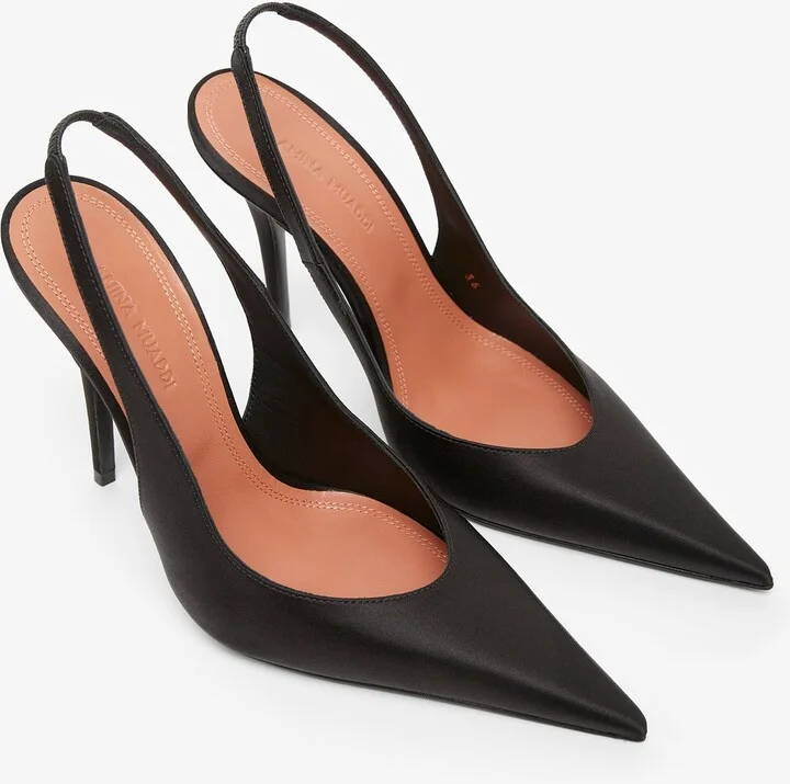 Anok 105 black satin slingback pumps - Image 3