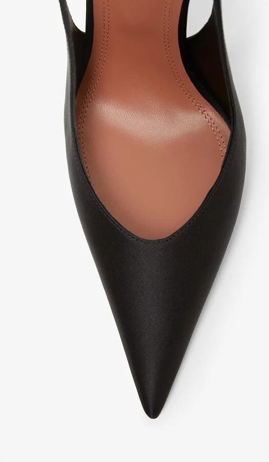Anok 105 black satin slingback pumps - Image 4