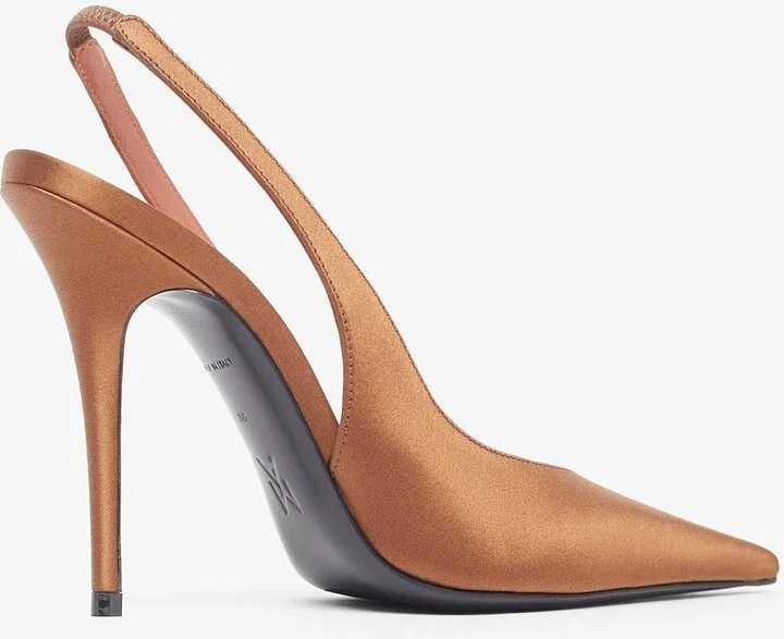Anok 105 brown satin slingback pumps - Image 3