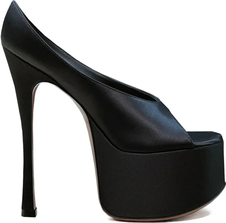 Anok satin platform pumps