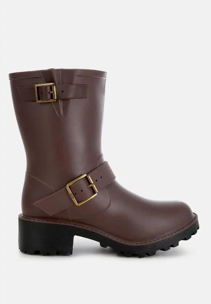Anong Harness Detail Calf Boots Women