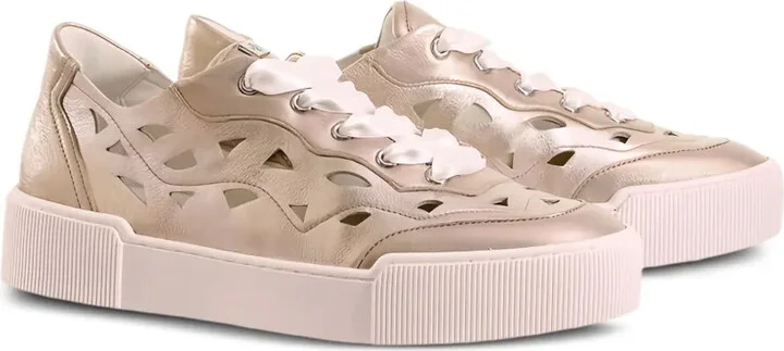 Anouk cut-out metallic lace-up sneakers - Image 2