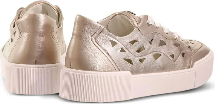 Anouk cut-out metallic lace-up sneakers - Image 3