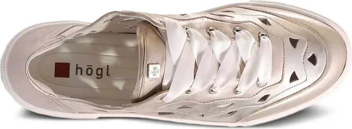 Anouk cut-out metallic lace-up sneakers - Image 4