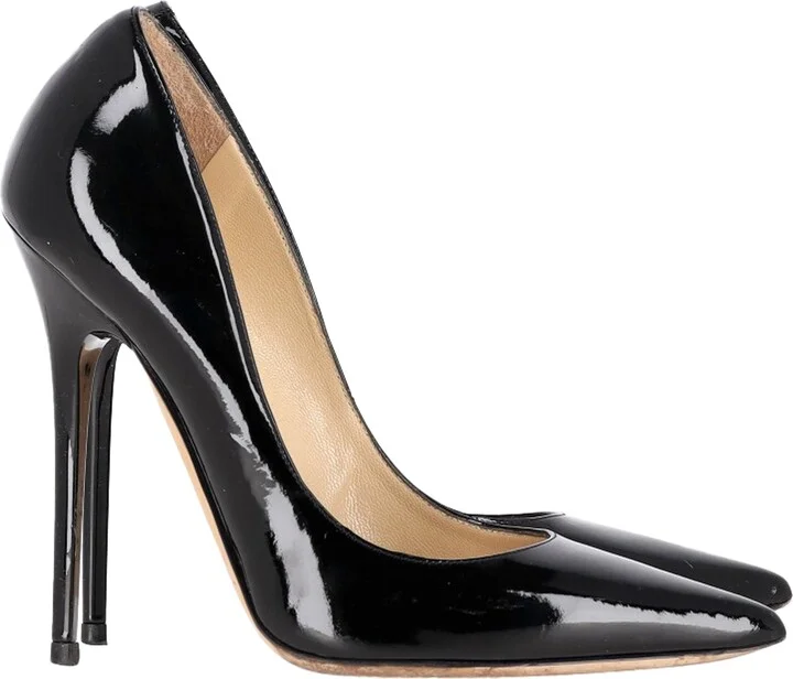 Anouk Pointed Pumps in Black Patent Calfskin Leather