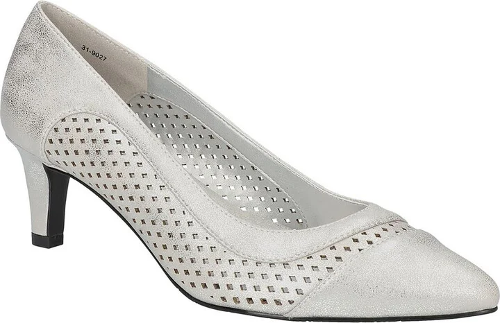 Ansen Womens Faux Leather Pointed Toe Pumps