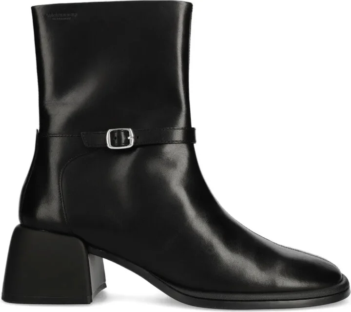 Ansie buckle-strap block-heel boots
