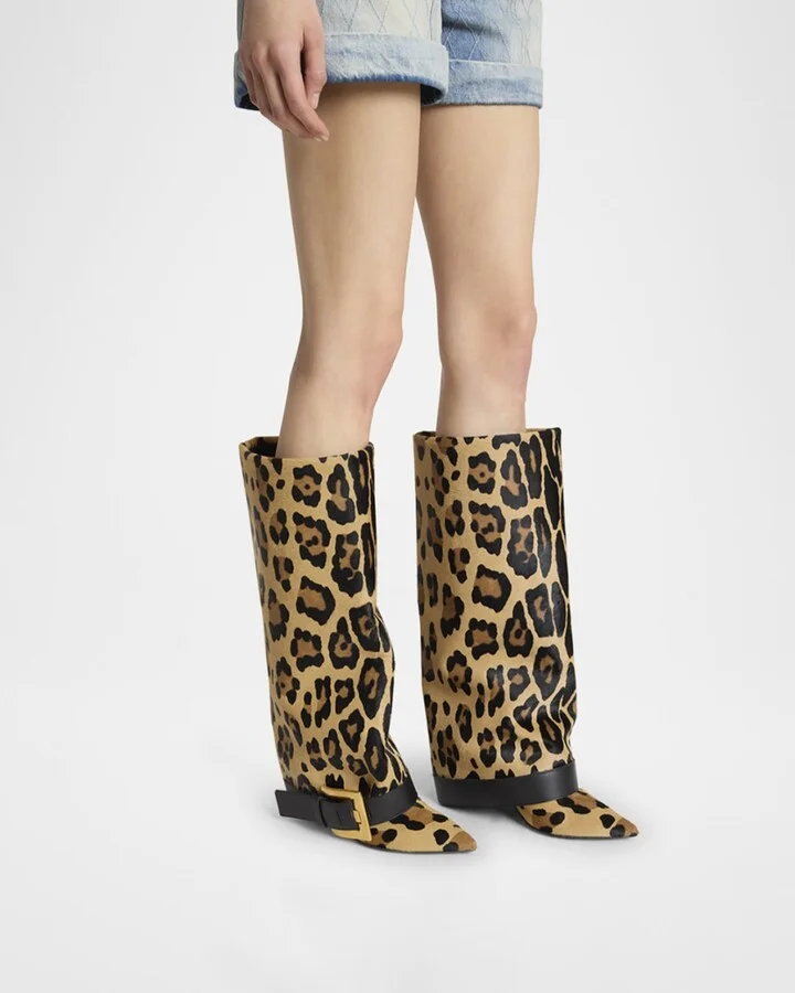 Anthem Leopard-Print Pony Knee-High Boots - Image 3