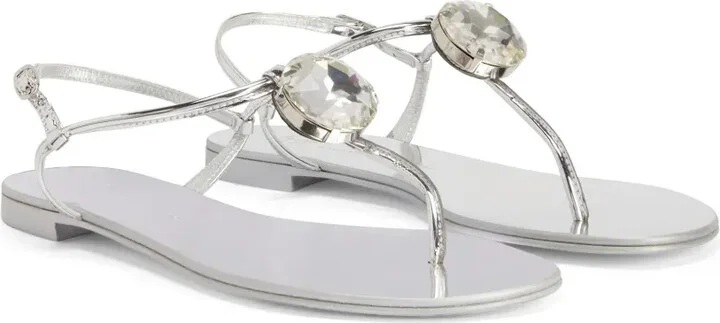 Anthonia metallic-effect flat sandals - Image 2