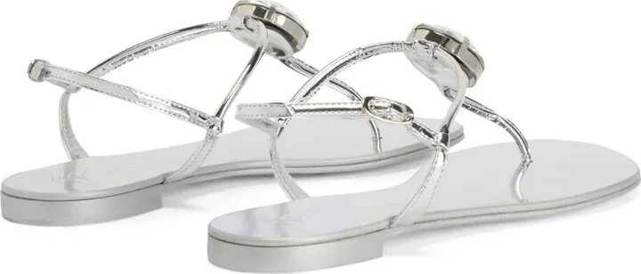 Anthonia metallic-effect flat sandals - Image 3