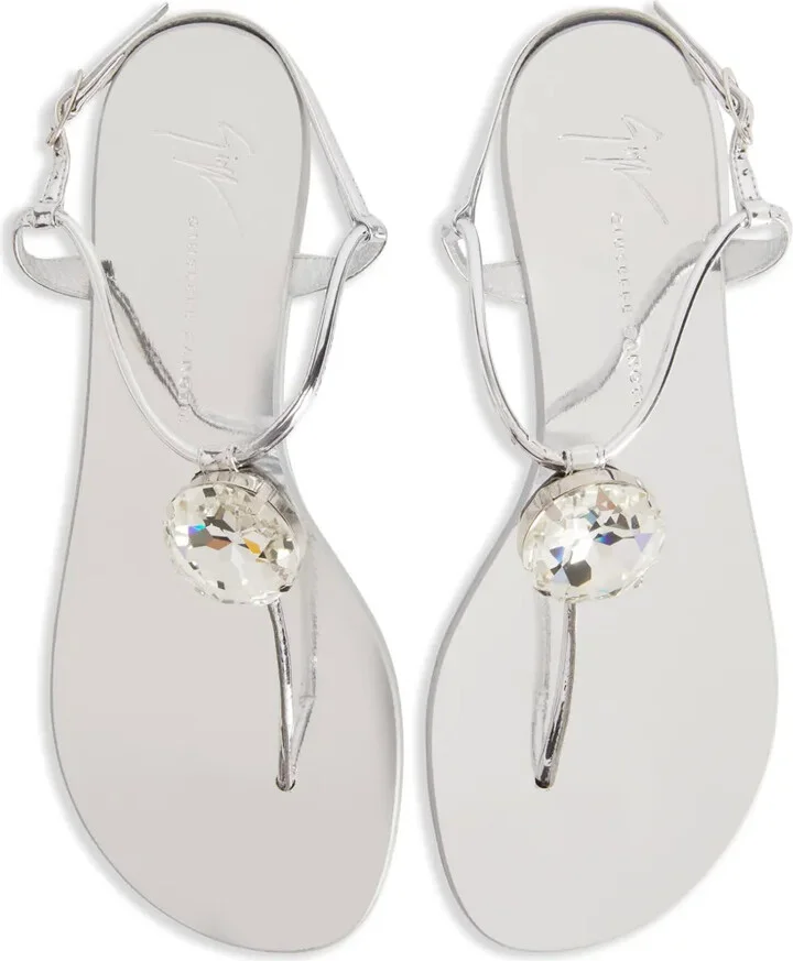 Anthonia metallic-effect flat sandals - Image 4