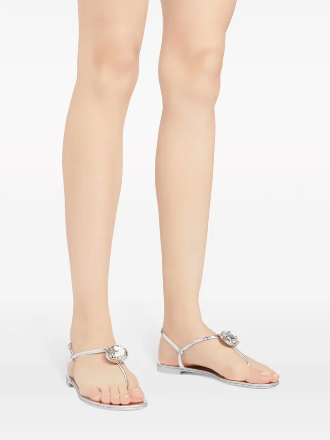 Anthonia metallic-effect flat sandals - Image 5