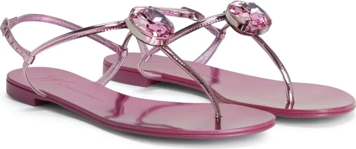 Anthonia metallic-effect flat sandals - Image 2