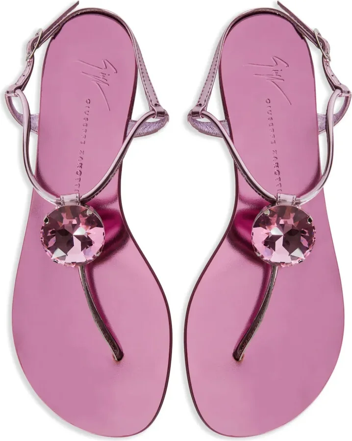 Anthonia metallic-effect flat sandals - Image 4