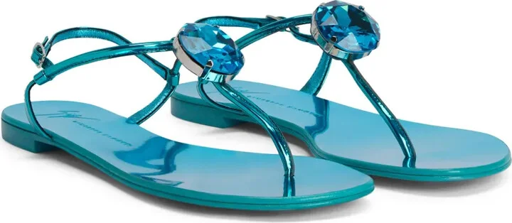 Anthonia metallic-effect flat sandals - Image 2