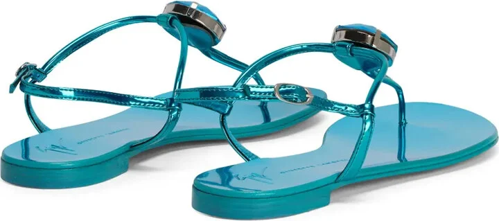 Anthonia metallic-effect flat sandals - Image 3