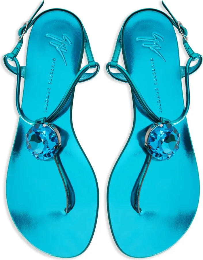 Anthonia metallic-effect flat sandals - Image 4
