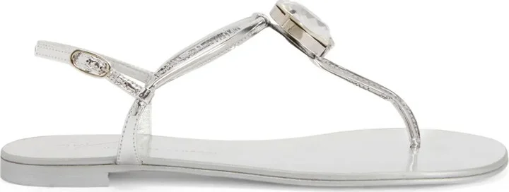 Anthonia metallic-effect flat sandals