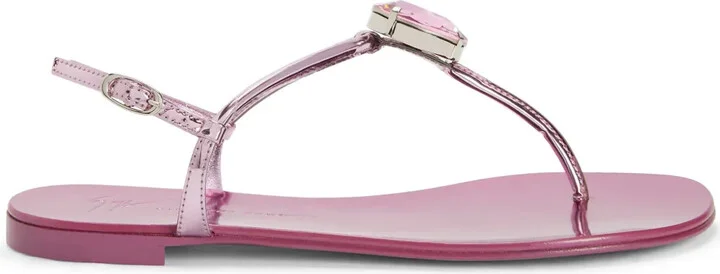 Anthonia metallic-effect flat sandals