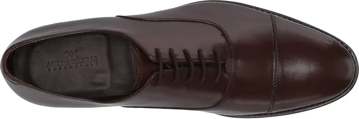 Anthony Veer Clinton Cap Toe Oxford Men's Shoes Chocolate Brown : 7 EE - Wide, Leather - Image 3