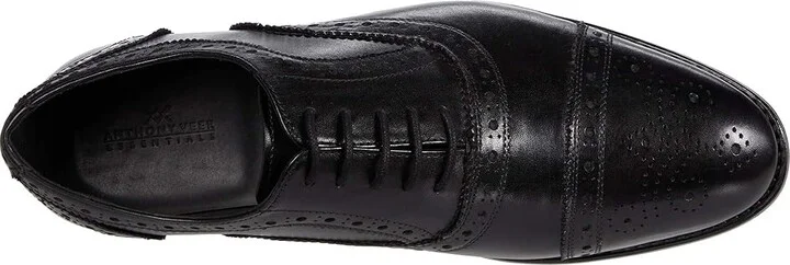 Anthony Veer Ford Cap Toe Quarter Brogue Men's Shoes Black : 8.5 EE - Wide, Leather - Image 3