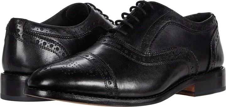 Anthony Veer Ford Cap Toe Quarter Brogue Men's Shoes Black : 8.5 EE - Wide, Leather