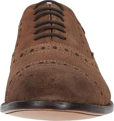 Anthony Veer Ford Quarter Brogue Oxford Men's Shoes Honey Brown : 7.5 D - Medium, Suede - Image 5