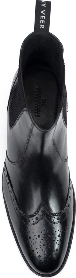 Anthony Veer Men's Carl Wingtip Chelsea Leather Pull-Up Boots - Image 3