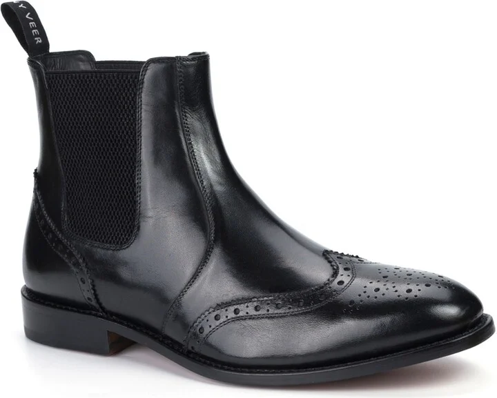 Anthony Veer Men's Carl Wingtip Chelsea Leather Pull-Up Boots