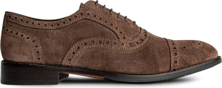 Anthony Veer Men's Ford Quarter Brogue Oxford Lace-Up Dress Shoe