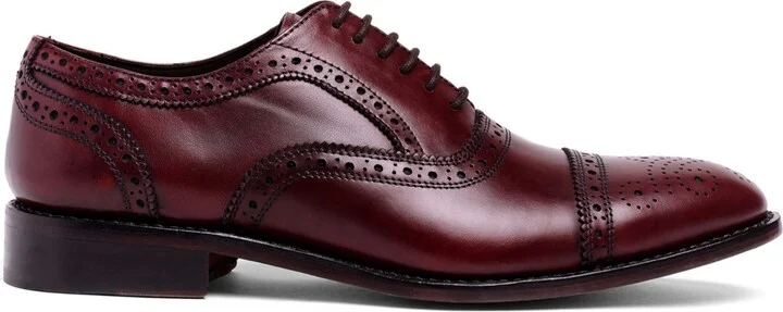 Anthony Veer Men's Ford Quarter Brogue Oxford Leather Sole Lace-Up Dress Shoe - Image 6