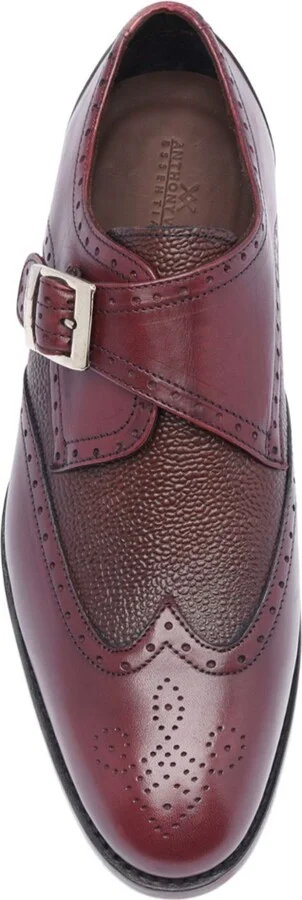 Anthony Veer Men's Roosevelt Iii Single Monkstrap Wingtip Goodyear Dress Shoes - Image 7
