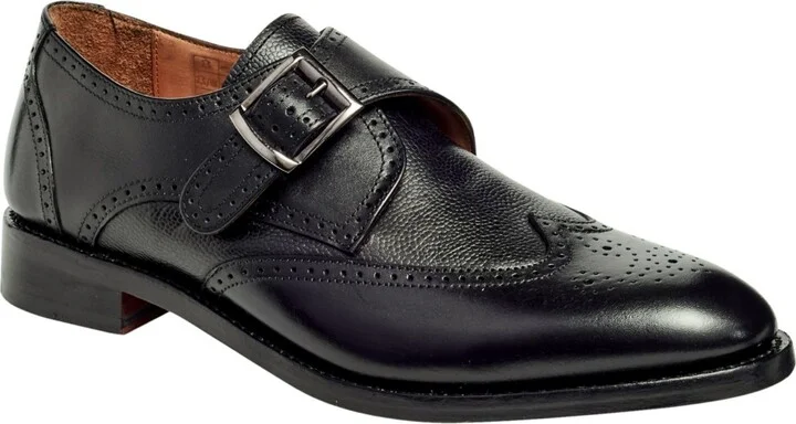 Anthony Veer Men's Roosevelt Iii Single Monkstrap Wingtip Goodyear Dress Shoes