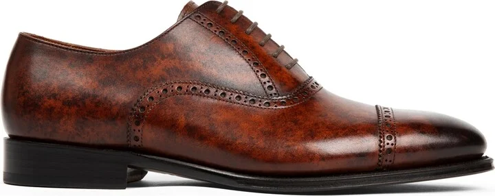 Anthony Veer Men's Windsor Broque Cap Toe Leather Oxford Dress Shoes - Image 2